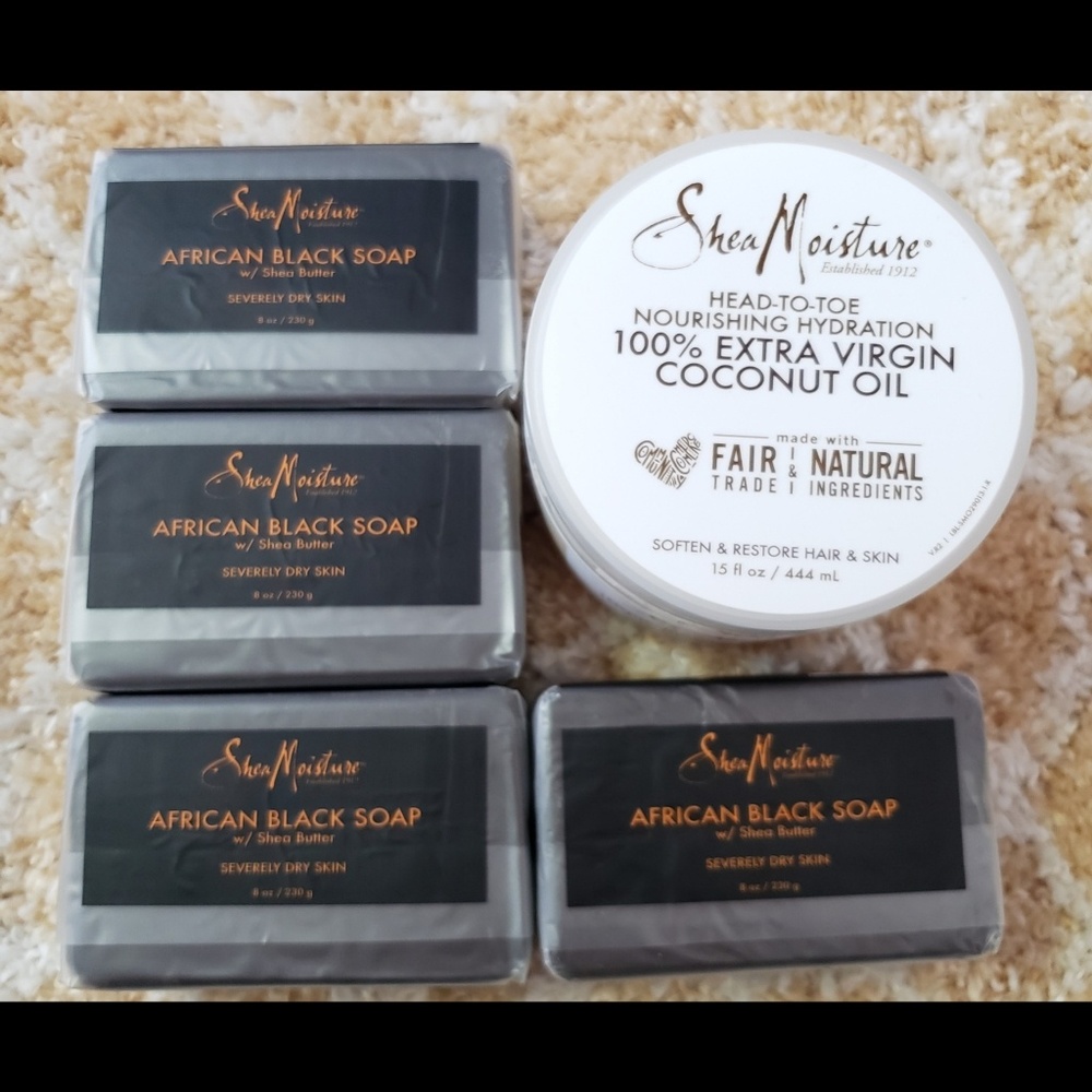 African black soap & 100% virgin coconut oil